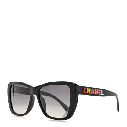 Chanel Acetate Polarized Butterfly Sunglasses 71548A Black 1 of 7