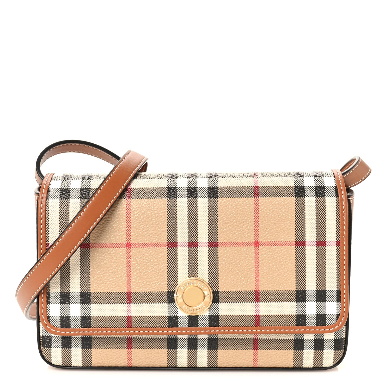 Burberry E-Canvas Vintage Check Hampshire Crossbody Archive Beige 1 of 7