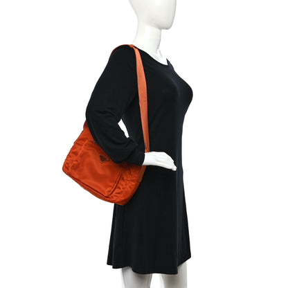 Prada Tessuto Nylon Saffiano Messenger Bag Papaya 2 of 9