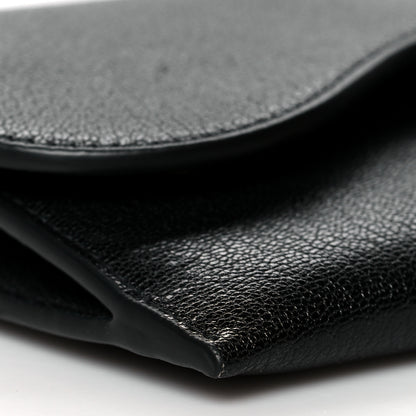 Christian Dior Grained Calfskin Saddle Chain Wallet Pouch Black 10 of 11