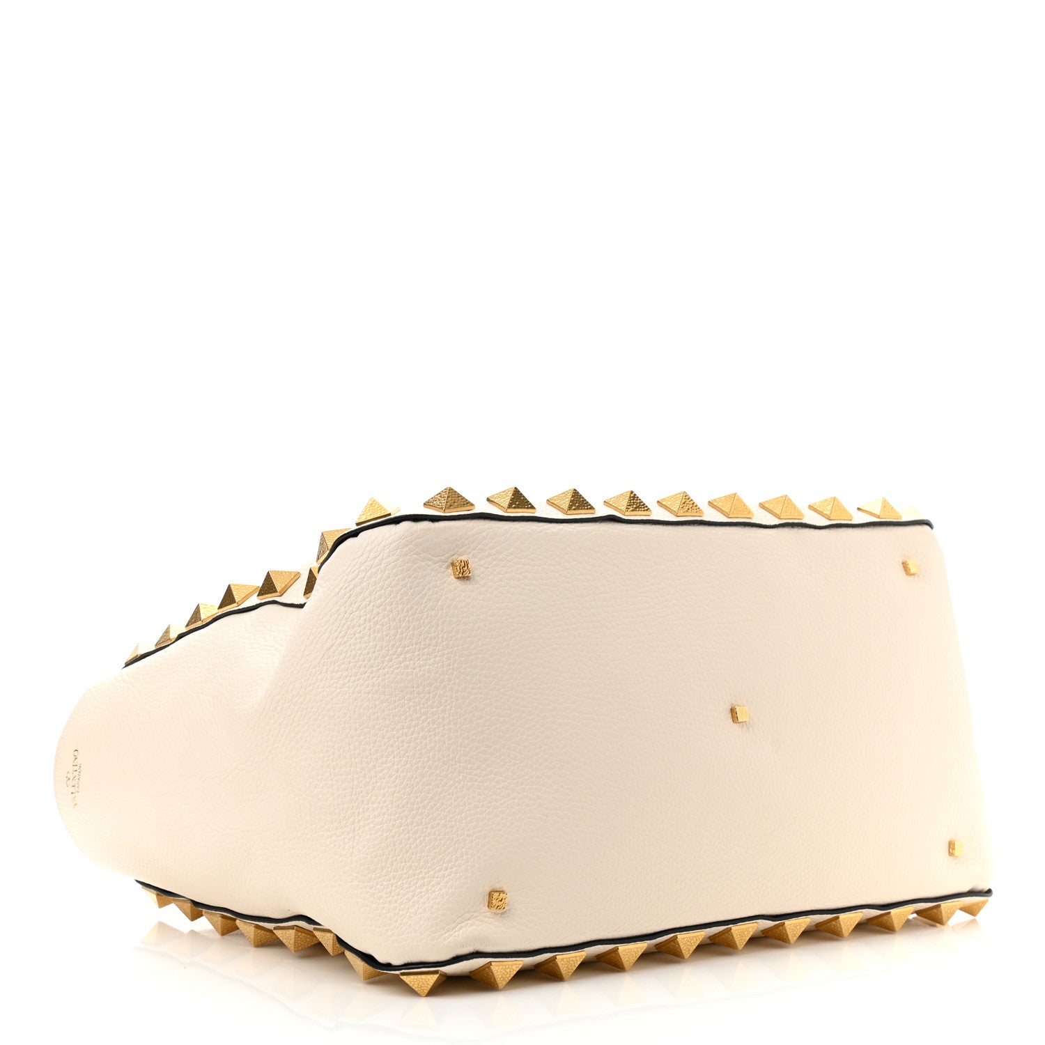 Valentino Garavani Grained Calfskin Roman Stud Tote Light Ivory 3 of 8