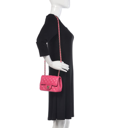 Chanel Lambskin Quilted Mini Square Flap Fuchsia 2 of 9