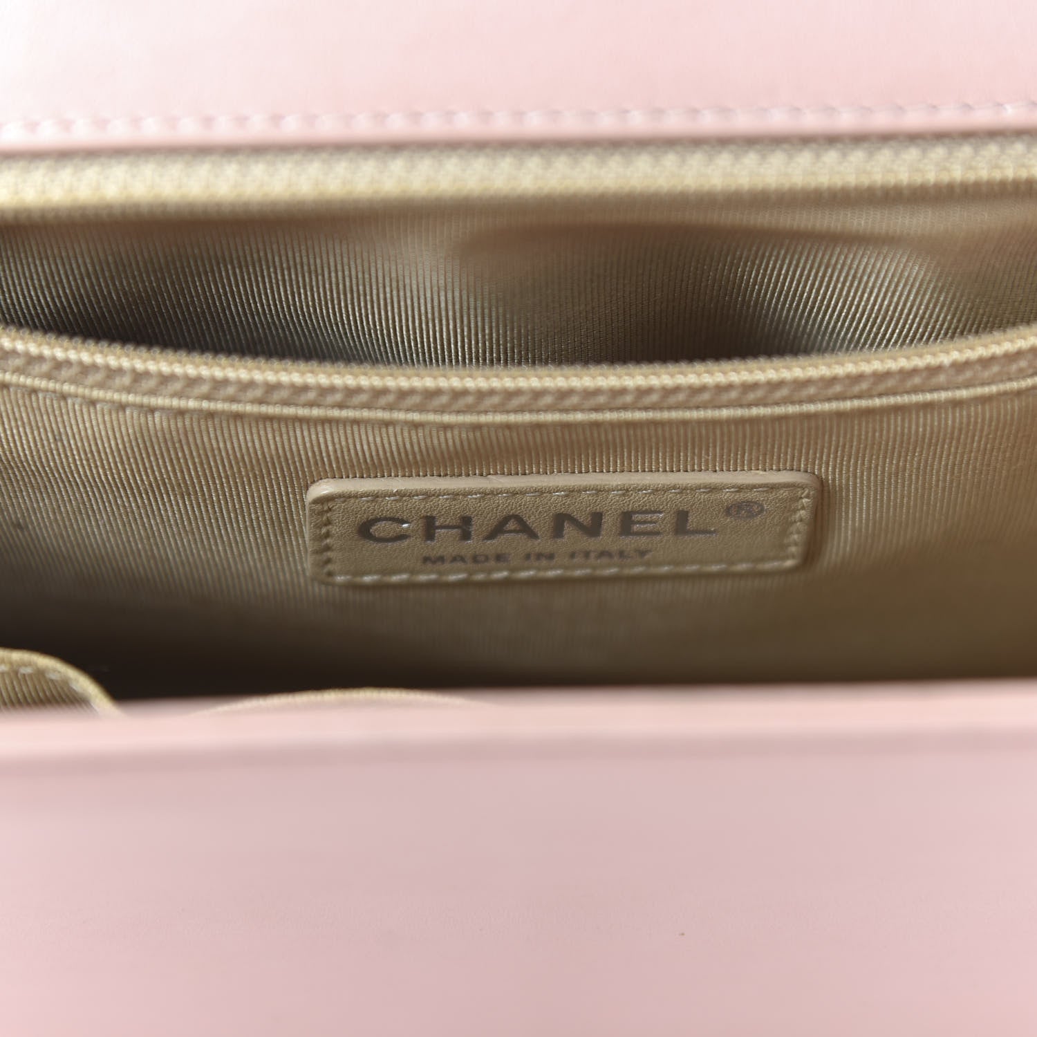 Chanel Patent Chevron Quilted New Medium Boy Flap Beige 8 of 10