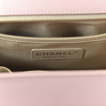 Chanel Patent Chevron Quilted New Medium Boy Flap Beige 8 of 10