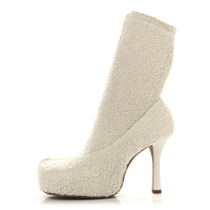 Bottega Veneta Spongy Knit The Bold Mid Calf Boots 37.5 Wax 1 of 7
