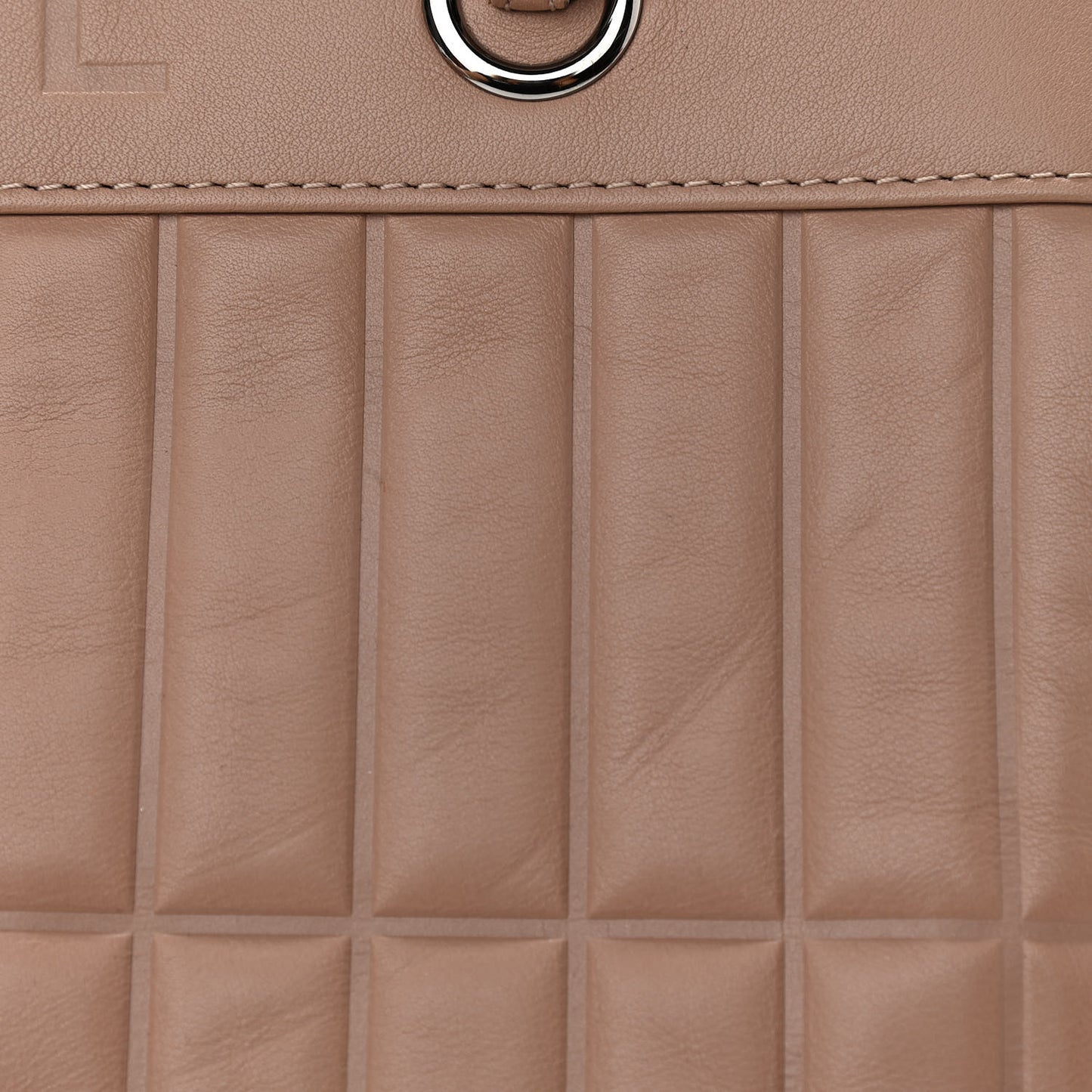 Calfskin Vertical Quilted Lax East West Shoulder Bag Beige