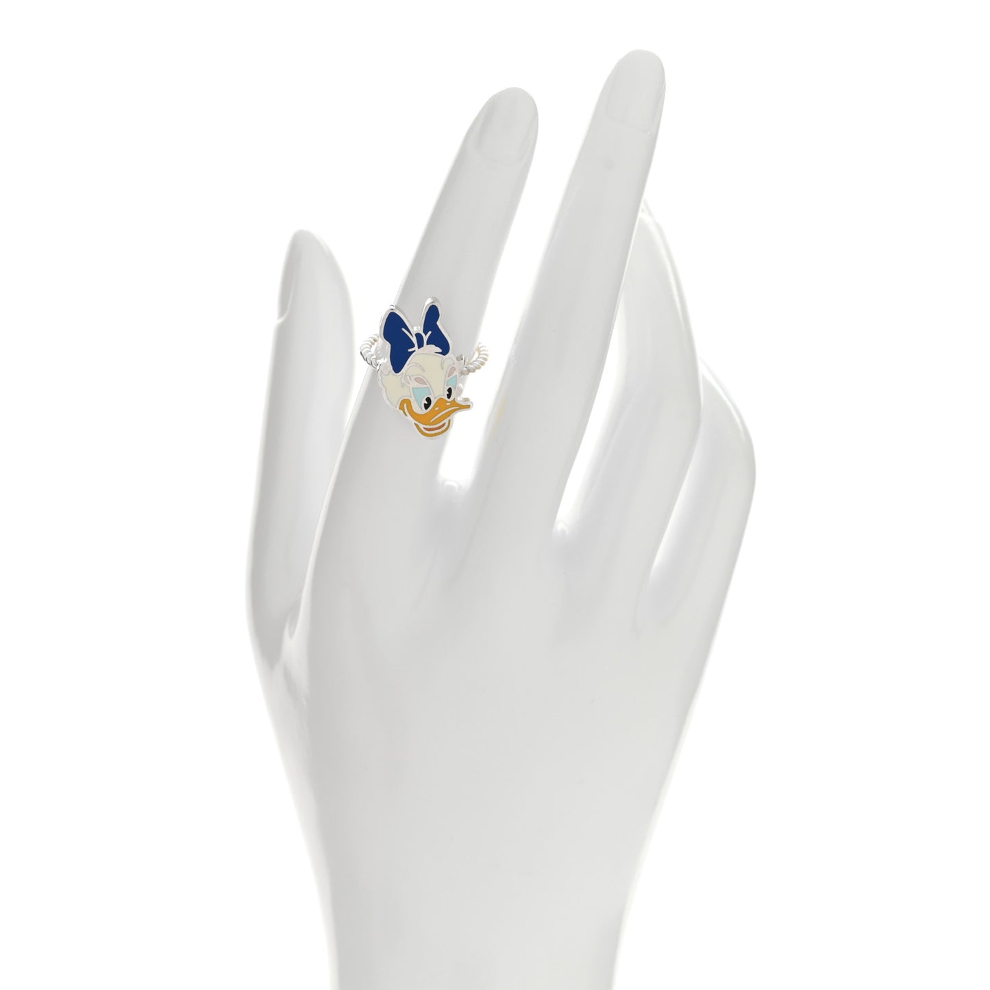 X Disney Sterling Silver Enamel Daisy Duck Ring 53 6.5