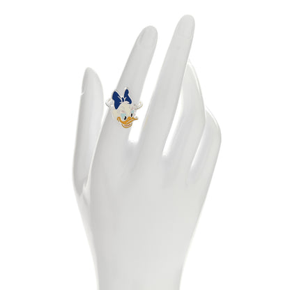 Gucci X Disney Sterling Silver Enamel Daisy Duck Ring 53 6.5 2 of 4