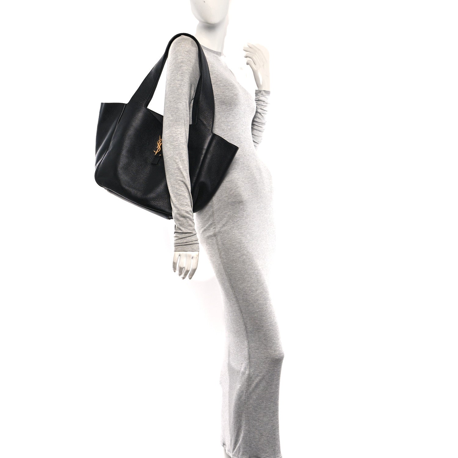 Saint Laurent Grained Deerskin Bea Tote Black 2 of 9