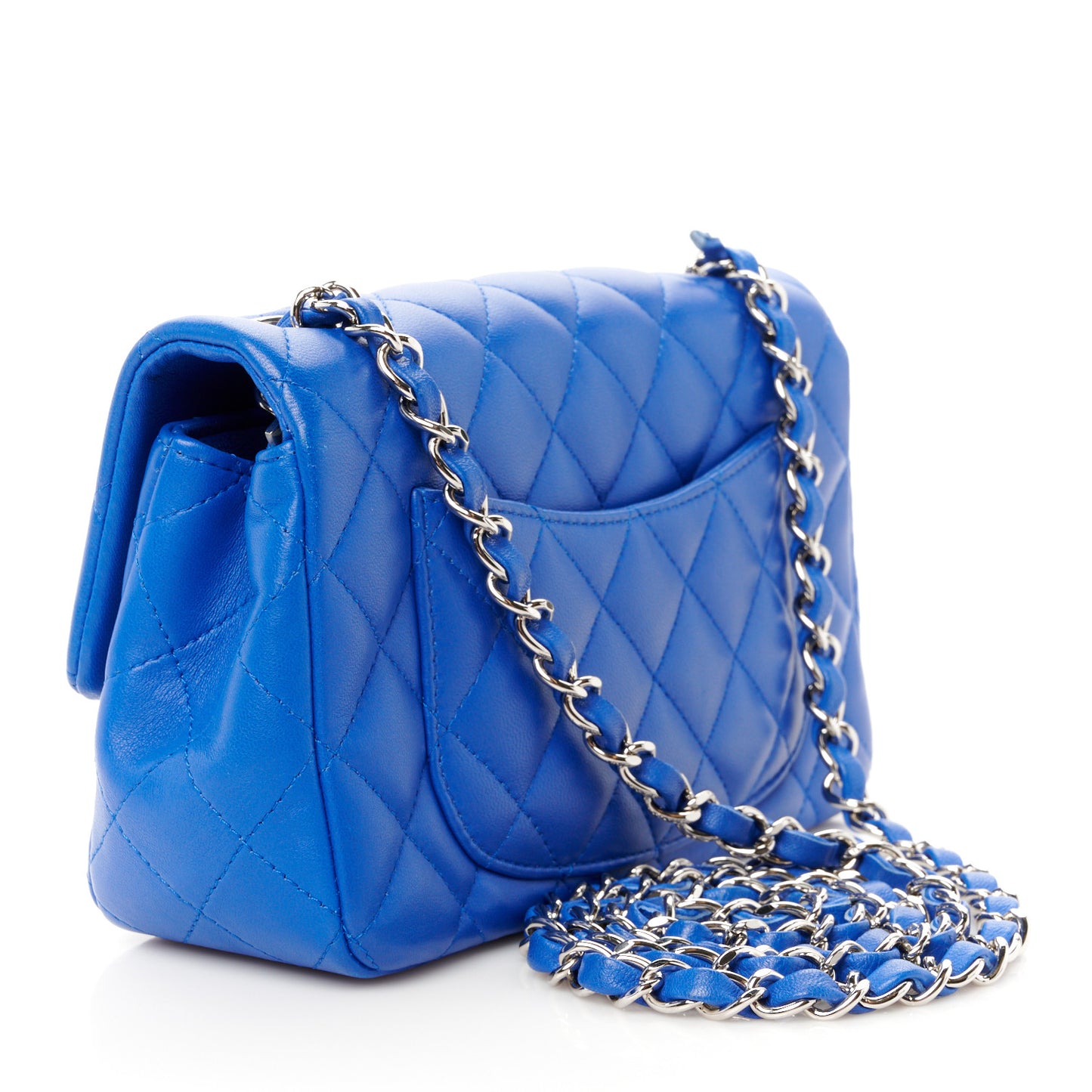 Lambskin Quilted Mini Rectangular Flap Royal Blue