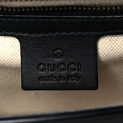 Gucci Calfskin Web Medium Peony Chain Shoulder Bag Black 6 of 11