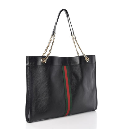 Gucci Calfskin Large Rajah Chain Tote Black 3 of 6
