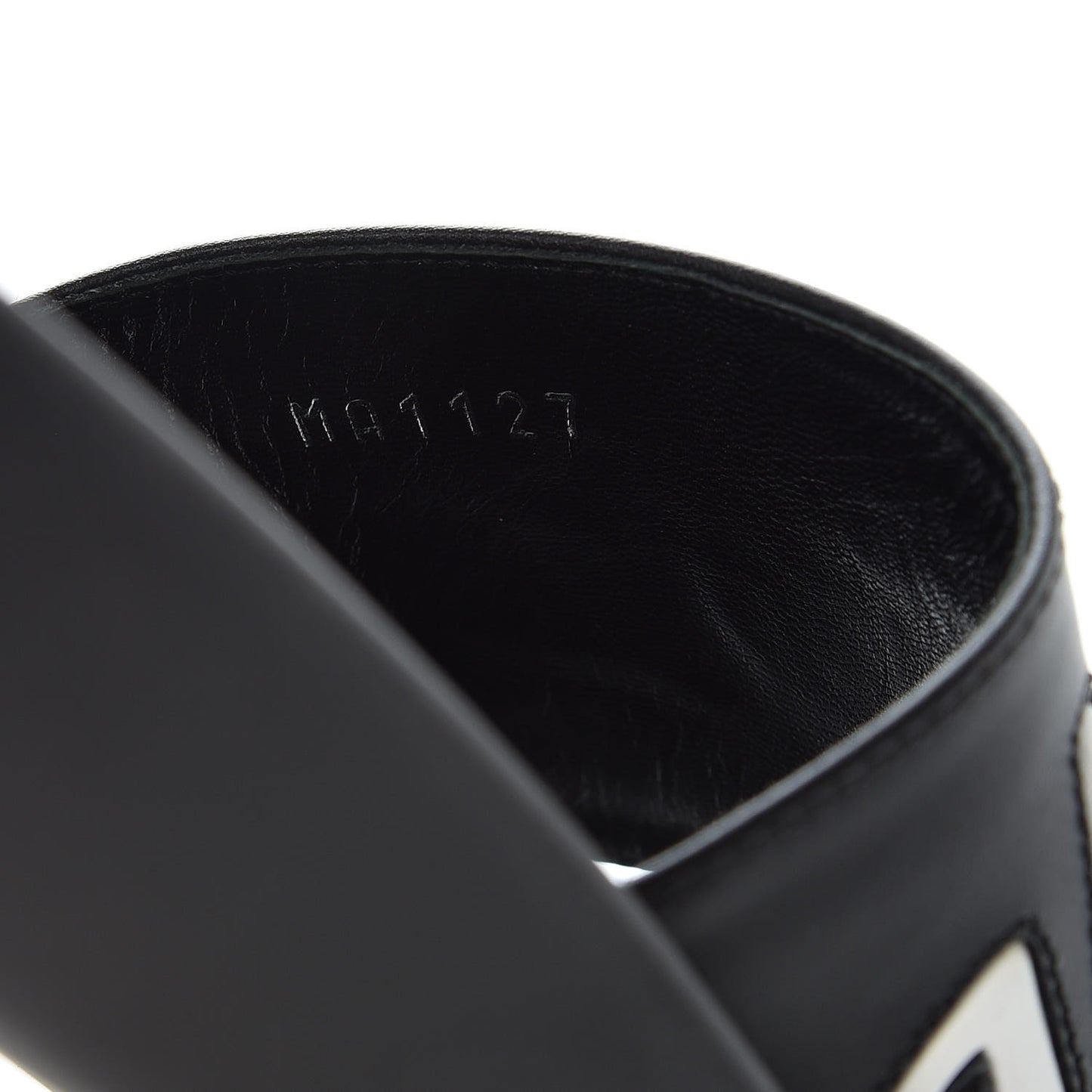 Calfskin Logo Sunbath Slide Sandals 36 Black