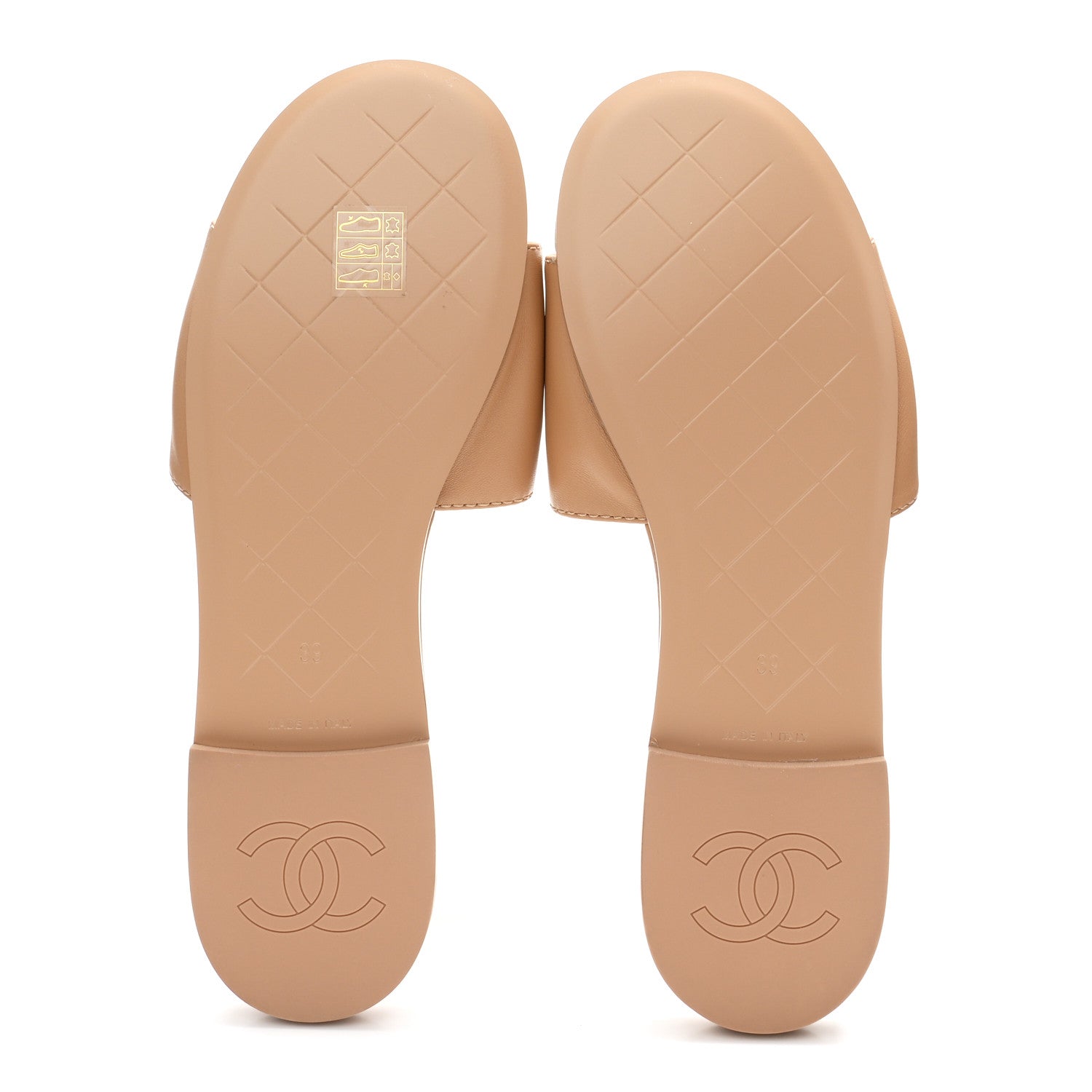 Chanel Lambskin Quilted Turnlock Flat Mules 39 Beige 6 of 10
