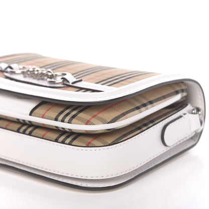 Burberry Smooth Calfskin 1983 Knight Check Link Shoulder Bag White 8 of 9
