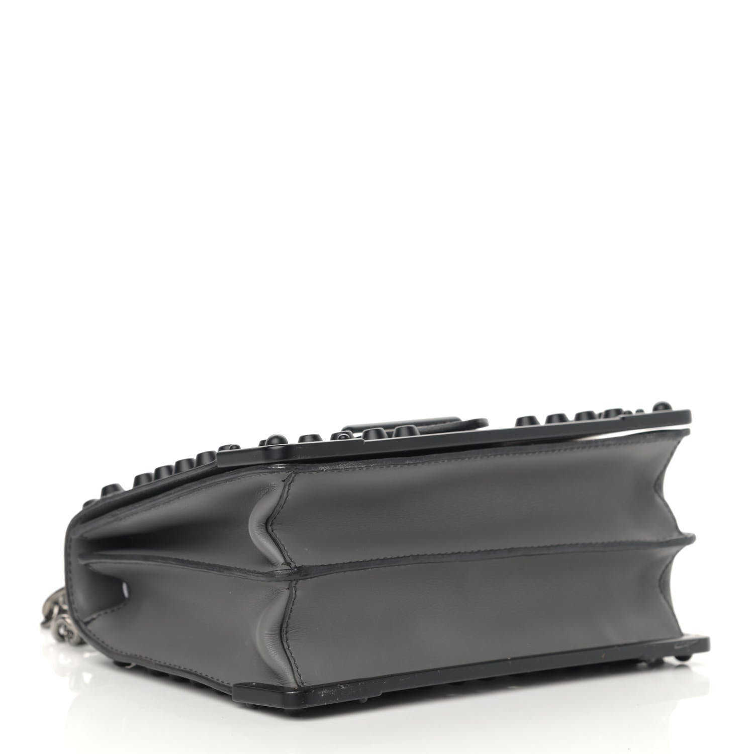 Prada City Calfskin Saffiano Studded Cahier Bag Mercurio 4 of 13