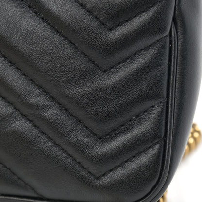 Gucci Calfskin Matelasse Super Mini GG Marmont Shoulder Bag Black 7 of 15