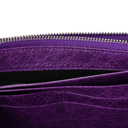 Balenciaga Agneau Giant 12 Silver Hardware Money Wallet Ultraviolet 7 of 8