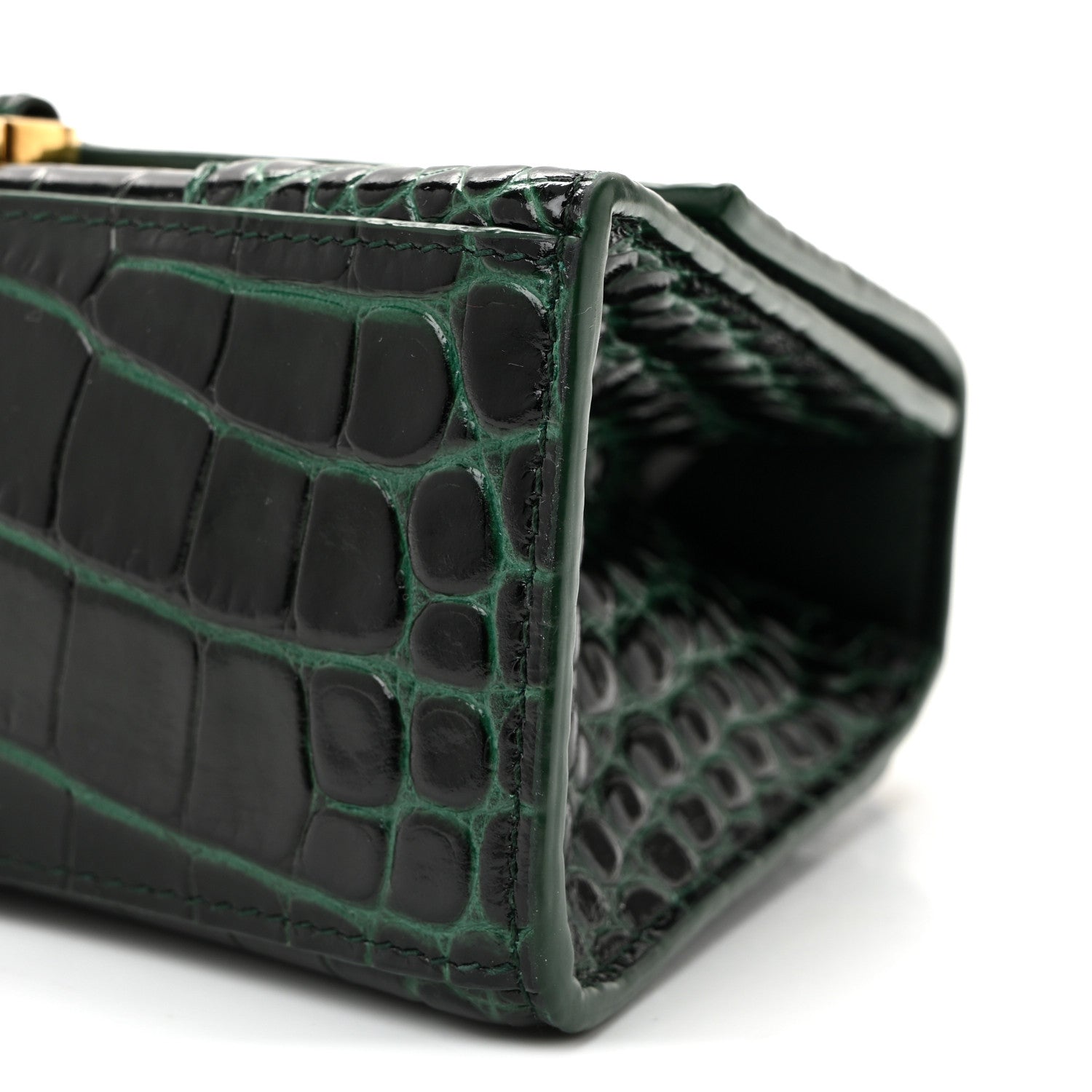 【ハンコック】【レア】BALENCIAGA ロゴニット　Sサイズ Balenciaga Black/Gold Metallic Faux Python Leather Hourglass XS