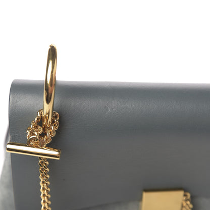 Chloe Suede Smooth Calfskin Drew Shoulder Bag Cloudy Blue 7 of 10