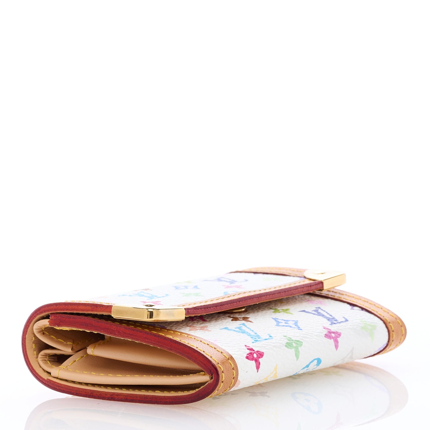 Monogram Multicolor Porte-Monnaie Plat Coin Purse White