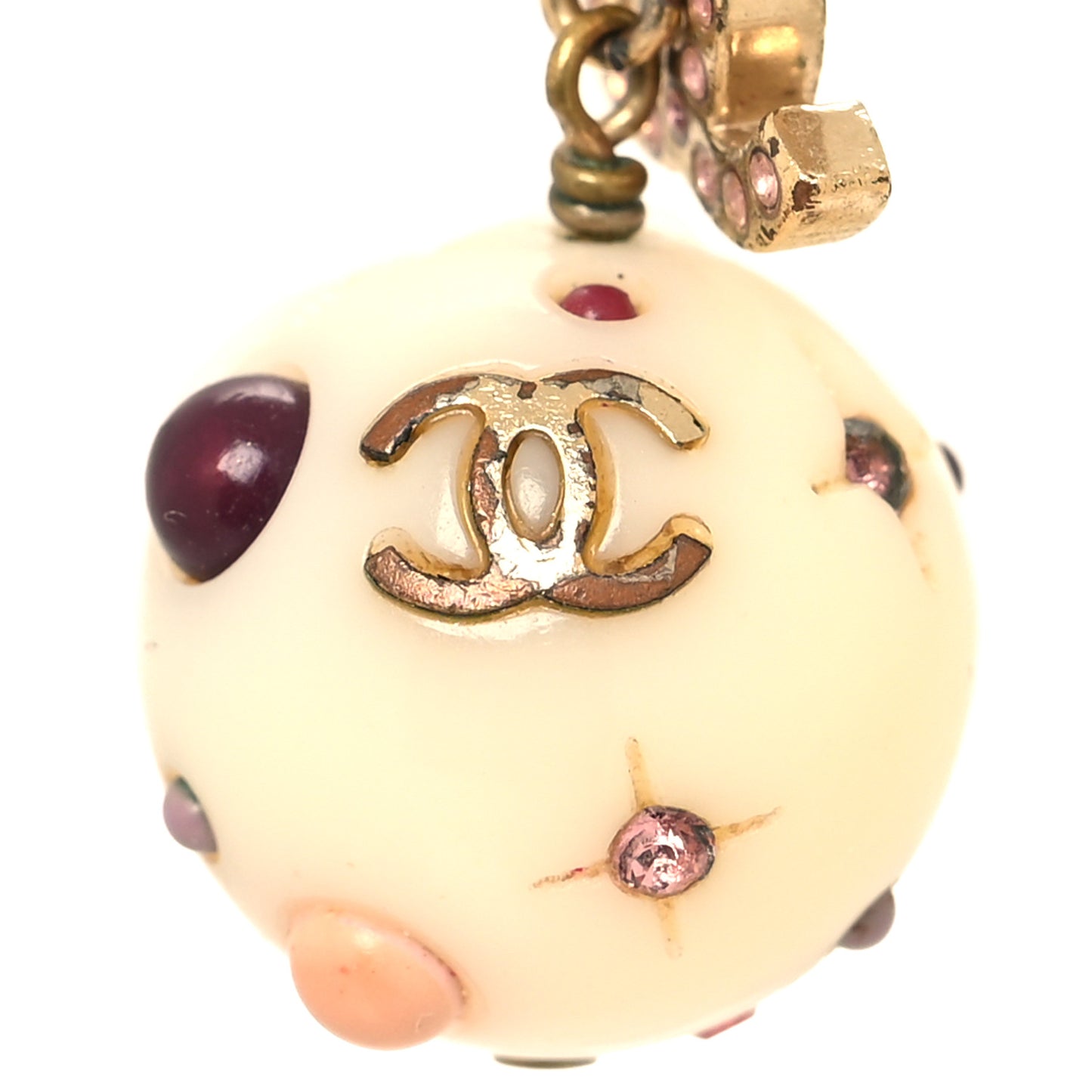 Resin Crystal CC Orb Necklace White