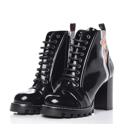 Louis Vuitton Patent Calfskin Spaceship Star Trail Ankle Boots 40 Black 3 of 6