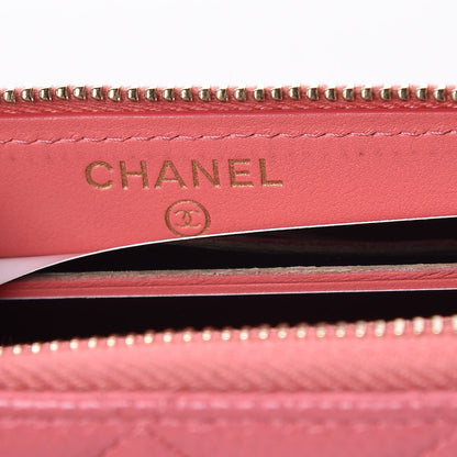 Chanel Iridescent Caviar Quilted Medium Zip Around Wallet Pink 6 of 9