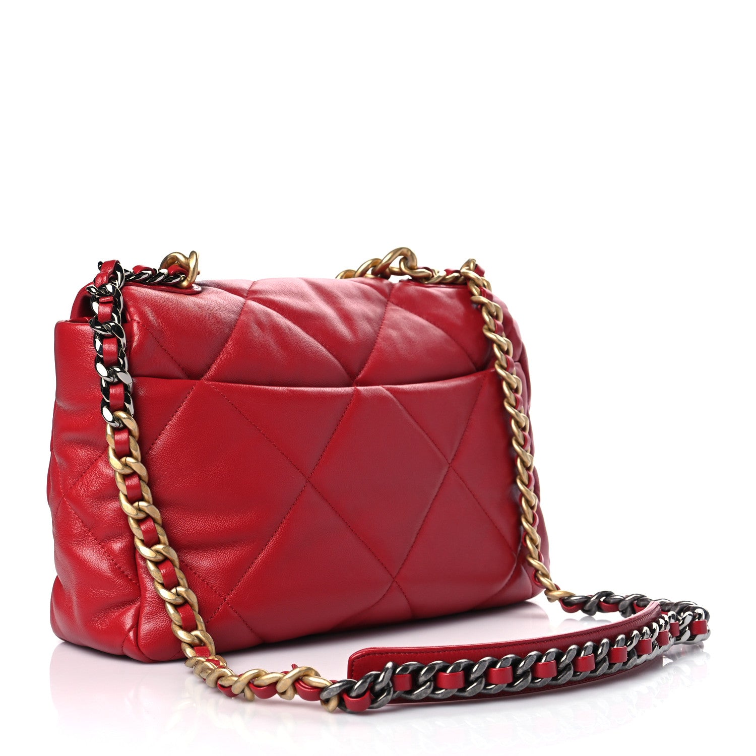 Chanel Lambskin Quilted Large Chanel 19 Flap Red 3 of 11