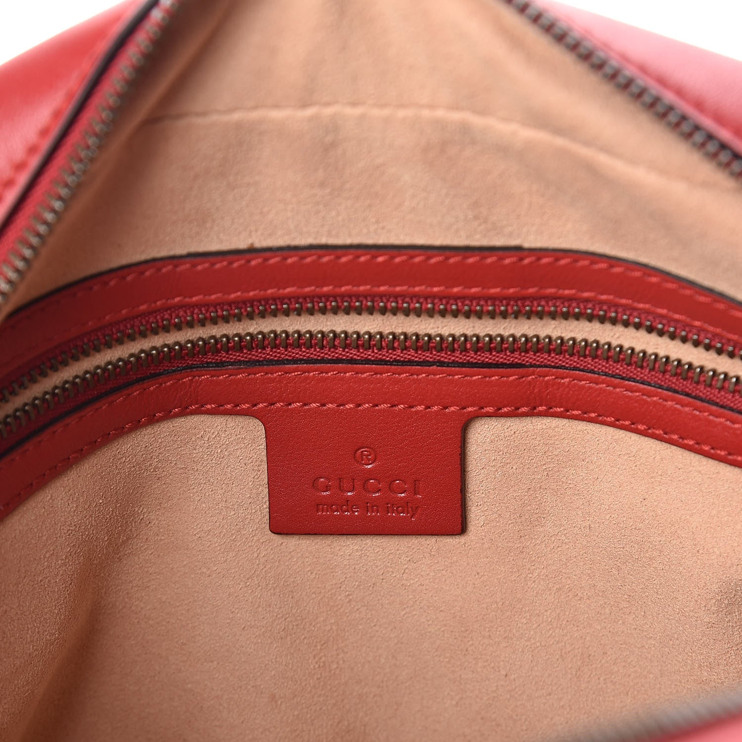 Gucci Calfskin Matelasse Medium GG Marmont Chain Shoulder Bag Hibiscus Red 6 of 9