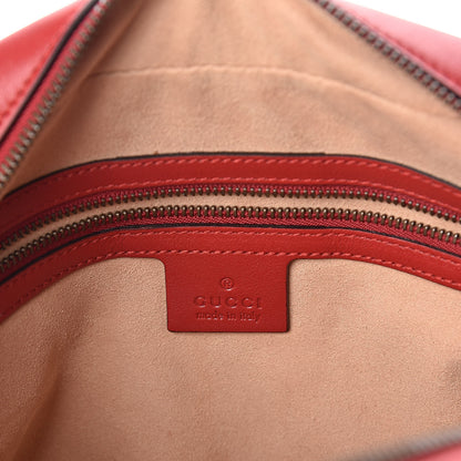 Gucci Calfskin Matelasse Medium GG Marmont Chain Shoulder Bag Hibiscus Red 6 of 9