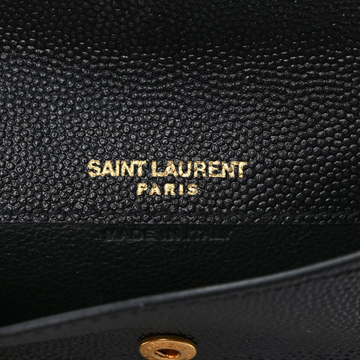 Saint Laurent Grain De Poudre Uptown Monogram Card Case Black 6 of 6