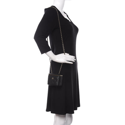 Chanel Caviar Quilted Mini Vanity Case With Chain Black 2 of 10
