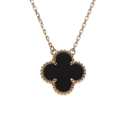 Van Cleef & Arpels 18K Yellow Gold Black Onyx Vintage Alhambra Pendant Necklace 4 of 8