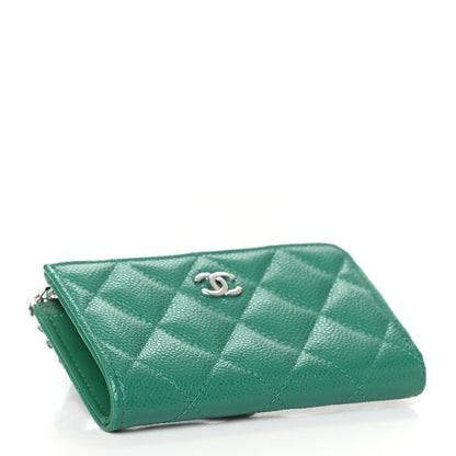 Chanel Caviar Quilted Zipped Key Holder Case Green 4 of 7