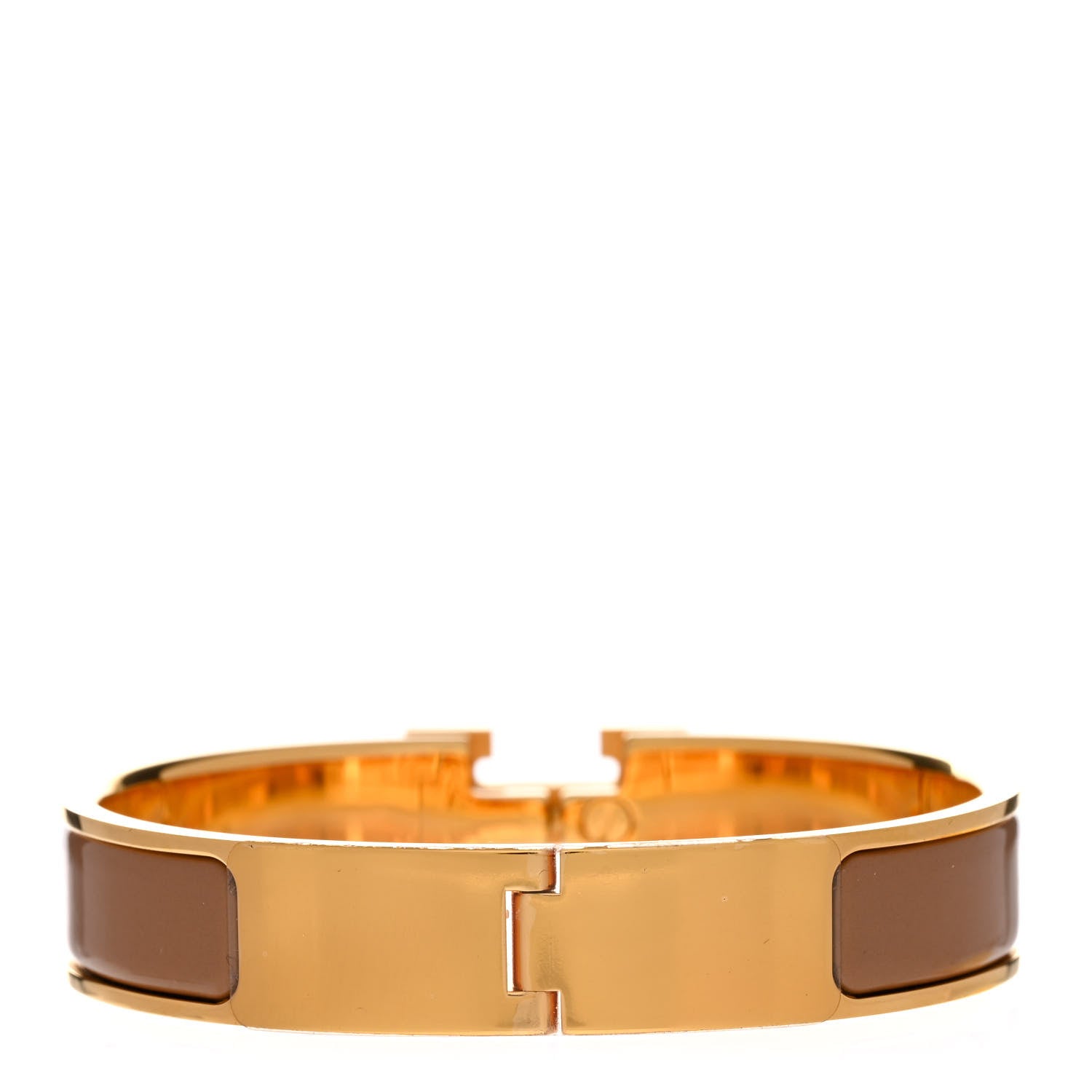 Hermes Enamel Narrow Clic Clac H Bracelet PM Chataigne 3 of 4