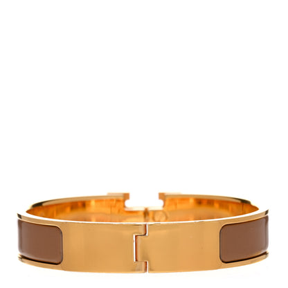 Hermes Enamel Narrow Clic Clac H Bracelet PM Chataigne 3 of 4