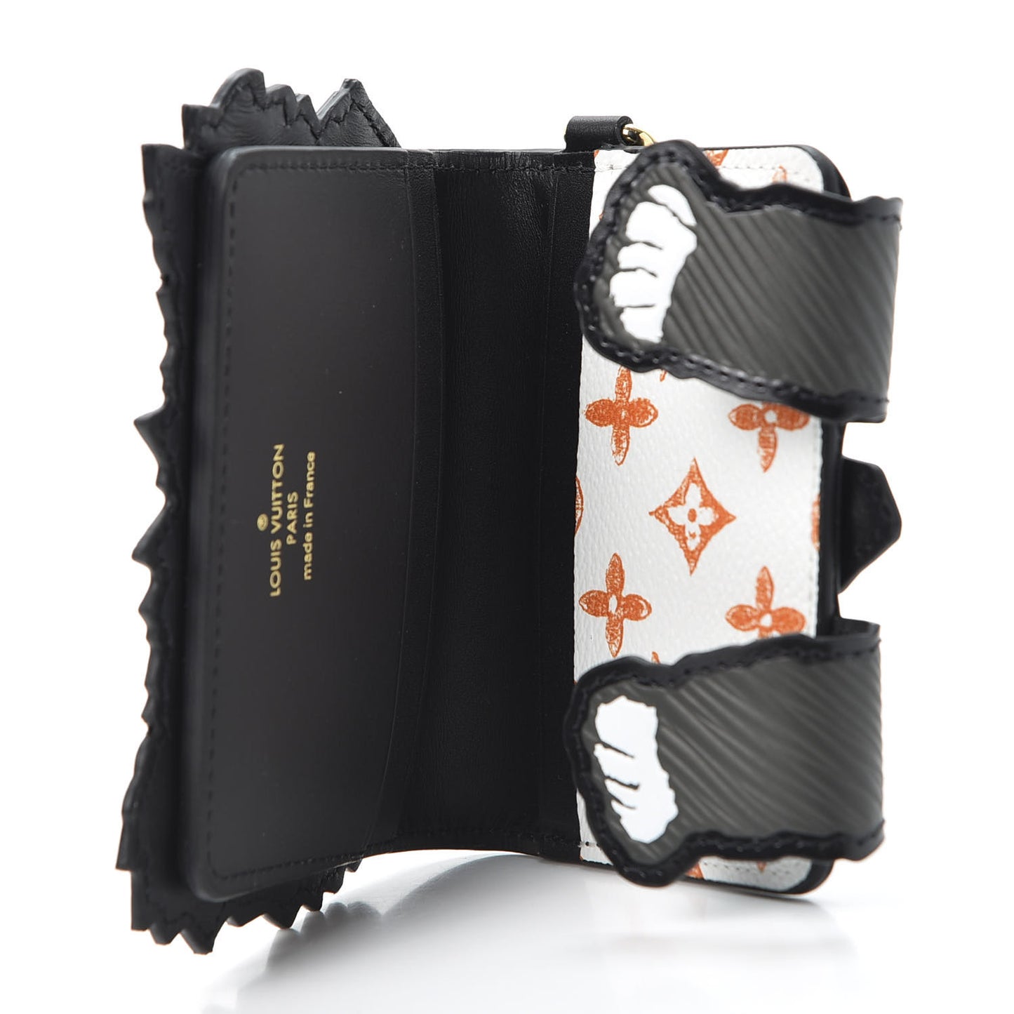 Epi Catogram Calfskin Cat Card Holder Black
