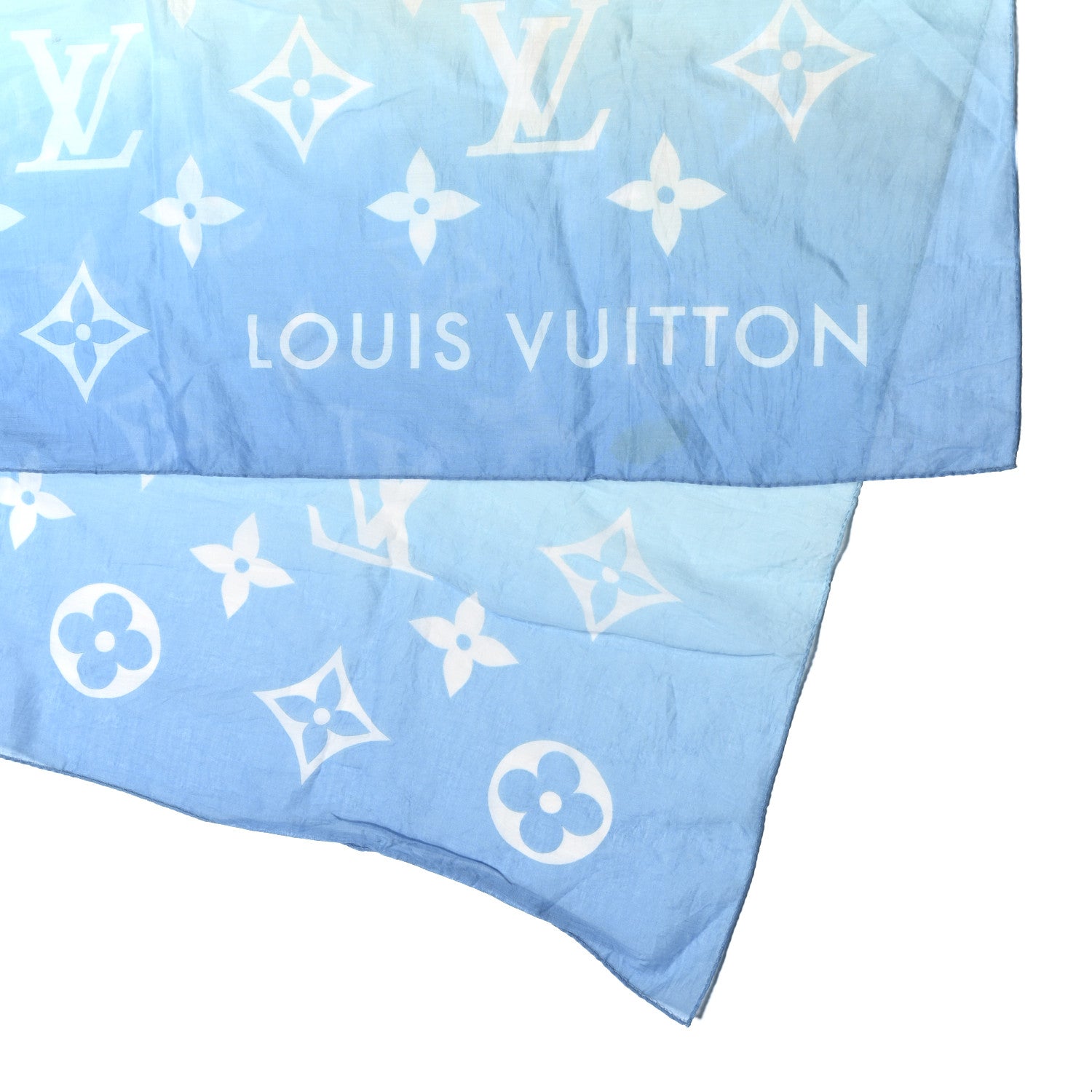 Louis Vuitton Cotton Gradient Monogram By The Pool Pareo Stole  Blue 4 of 4