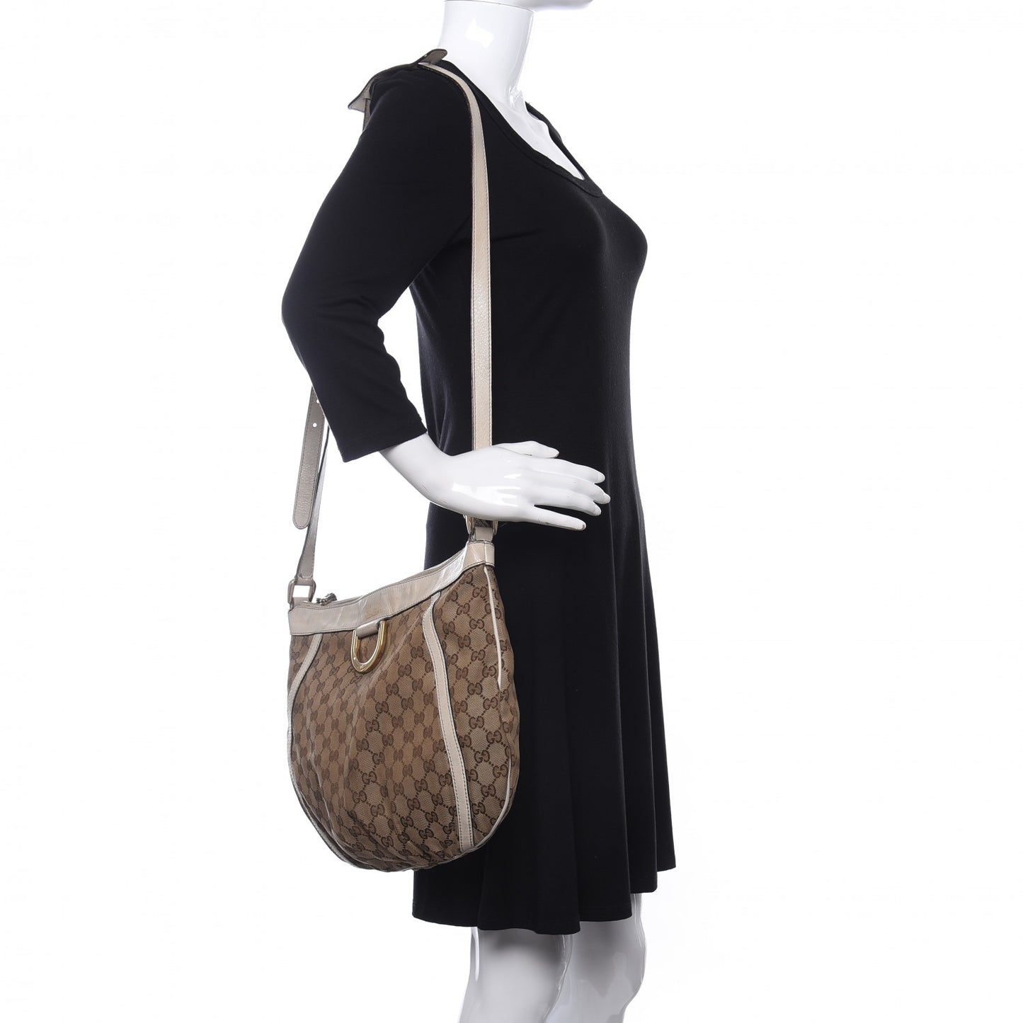 Monogram D Gold Large Messenger White