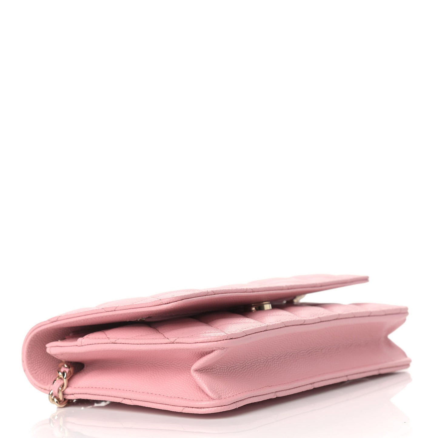 Caviar Quilted Wallet On Chain WOC Light Pink
