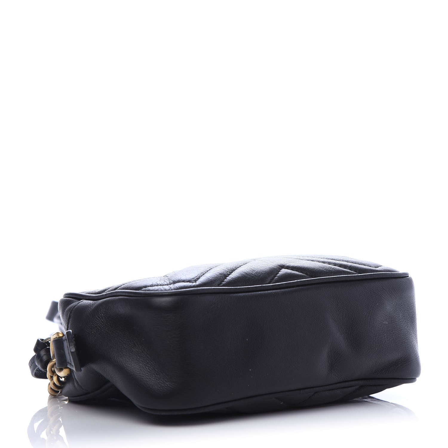 Gucci Calfskin Matelasse Mini GG Marmont Chain Shoulder Bag Black 4 of 12