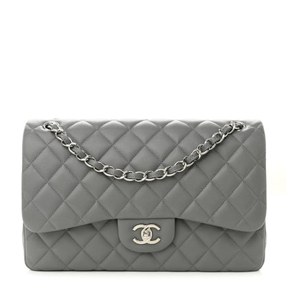 Chanel Caviar Quilted Jumbo Double Flap Grey 1 of 10