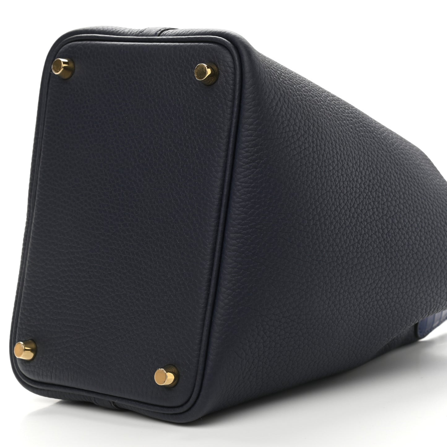 Taurillon Clemence Matte Alligator Picotin Lock Touch 18 PM Bleu Nuit Bleu Saphire