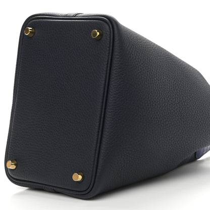 Hermes Taurillon Clemence Matte Alligator Picotin Lock Touch 18 PM Bleu Nuit Bleu Saphire 9 of 9
