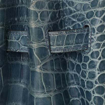 Hermes Shiny Porosus Crocodile Birkin 35 Bleu Roi 12 of 39