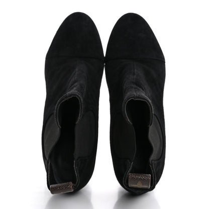 Louis Vuitton Suede Monogram Uniformes Cap Toe Chelsea 80mm Ankle Boots 37 Black 2 of 9