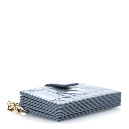 Christian Dior Patent Cannage Lady Dior 5 Gusset Jasmine Card Holder Cloud Blue 4 of 7