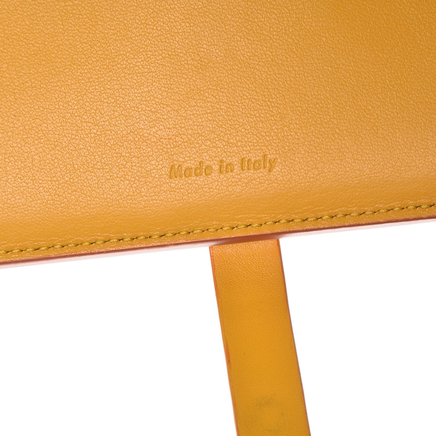 Grained Sleek Calfskin Large Multifunction Strap Wallet Orange