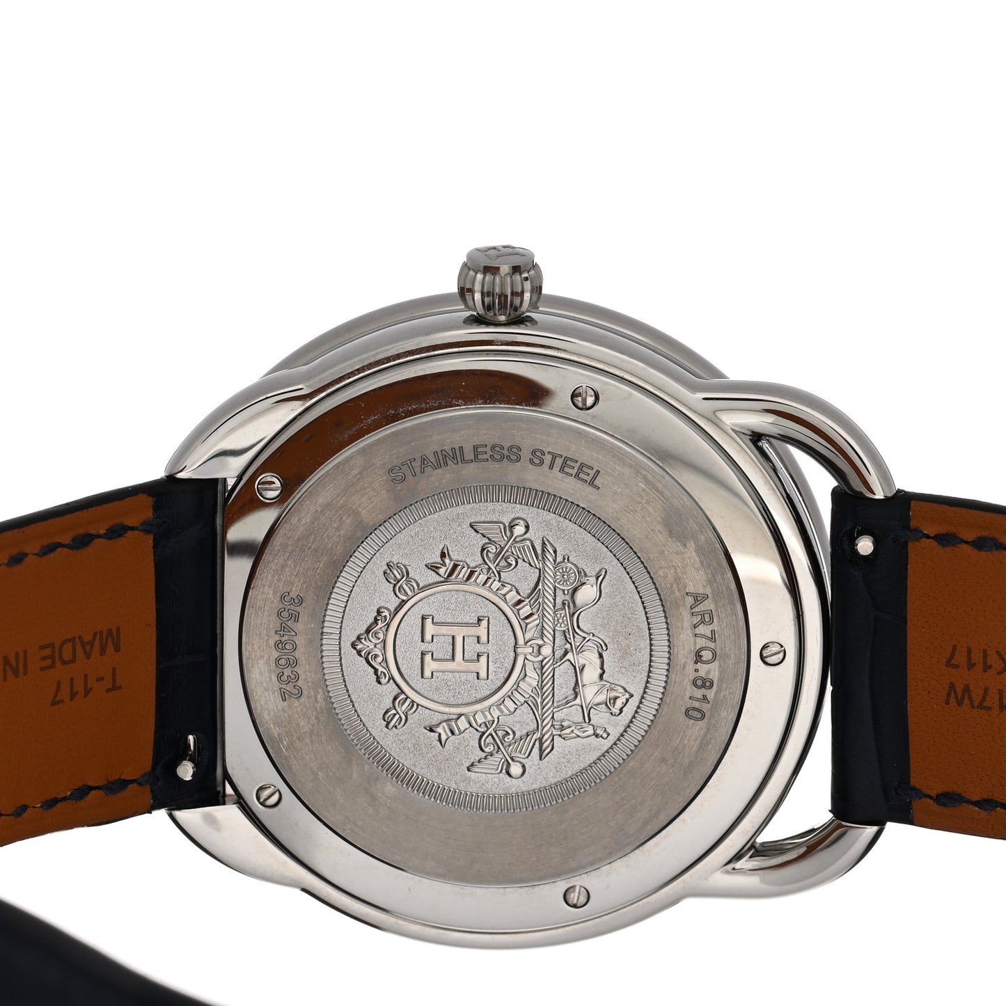 Stainless Steel Alligator 40mm Arceau Quartz Watch Bleu Abysse